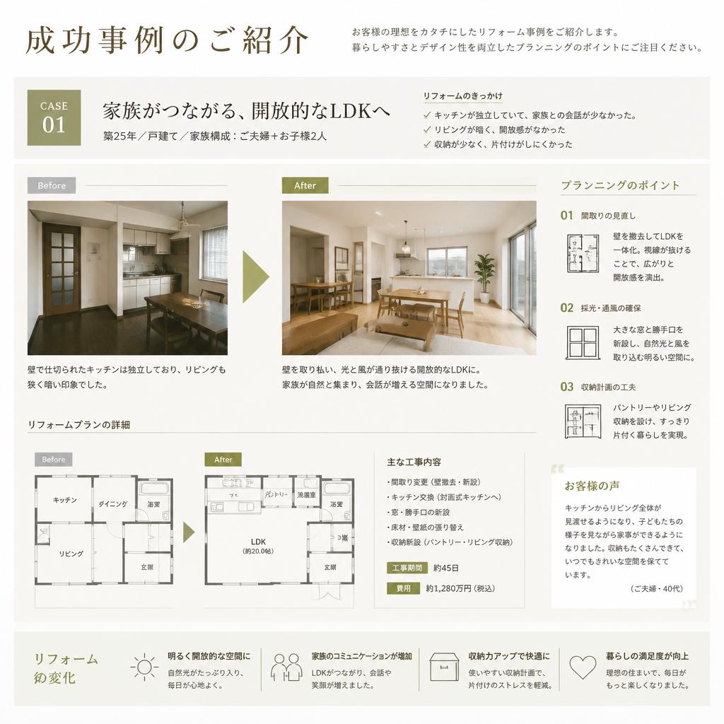成功事例に学ぶリフォームプラン