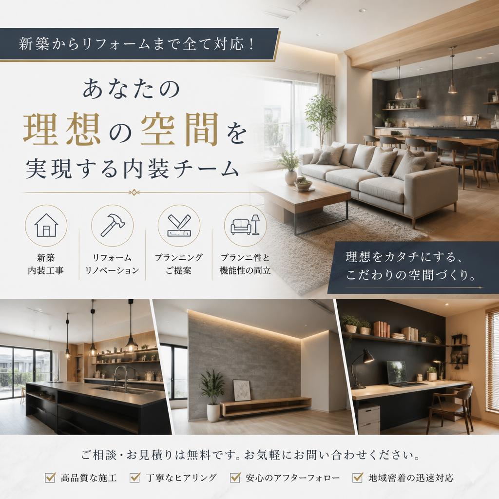 新築からリフォームまで全て対応！あなたの理想の空間を実現する内装チーム