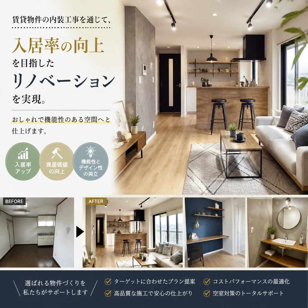 賃貸物件の魅力を引き出す内装工事
