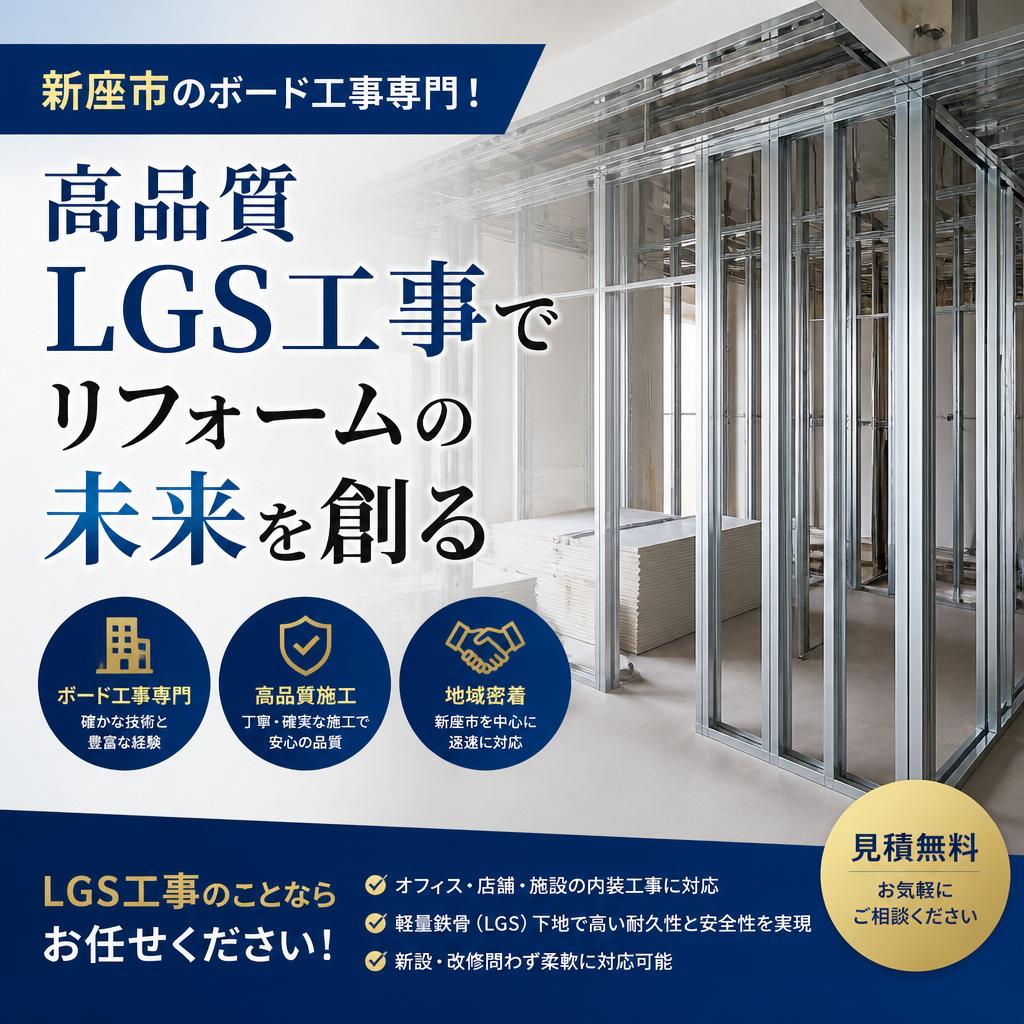 新座市のボード工事専門！高品質LGS工事でリフォームの未来を創る