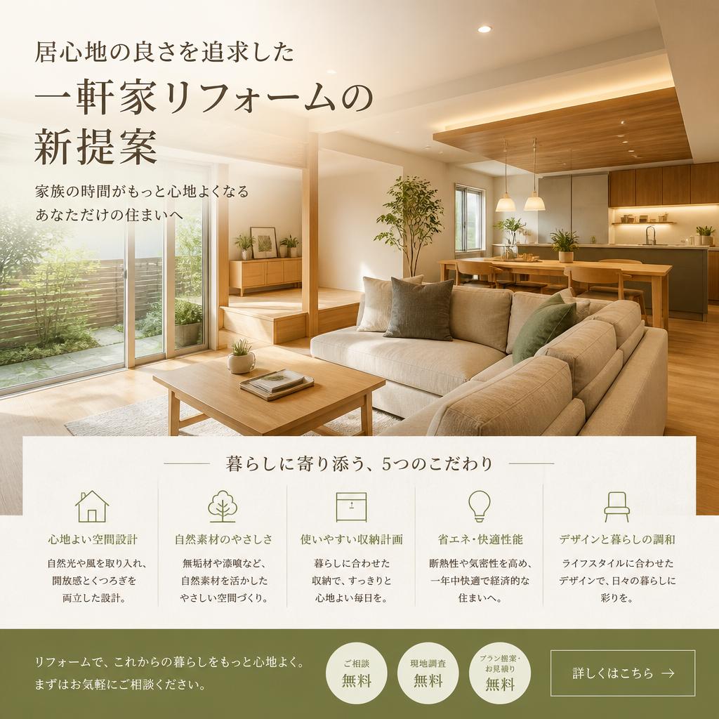居心地の良さを追求した一軒家リフォームの新提案