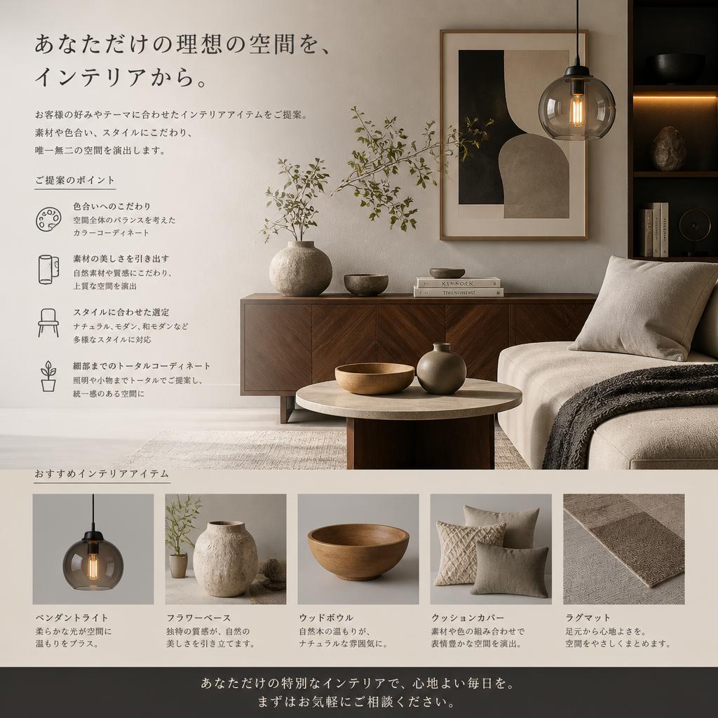インテリアのセレクションと提案