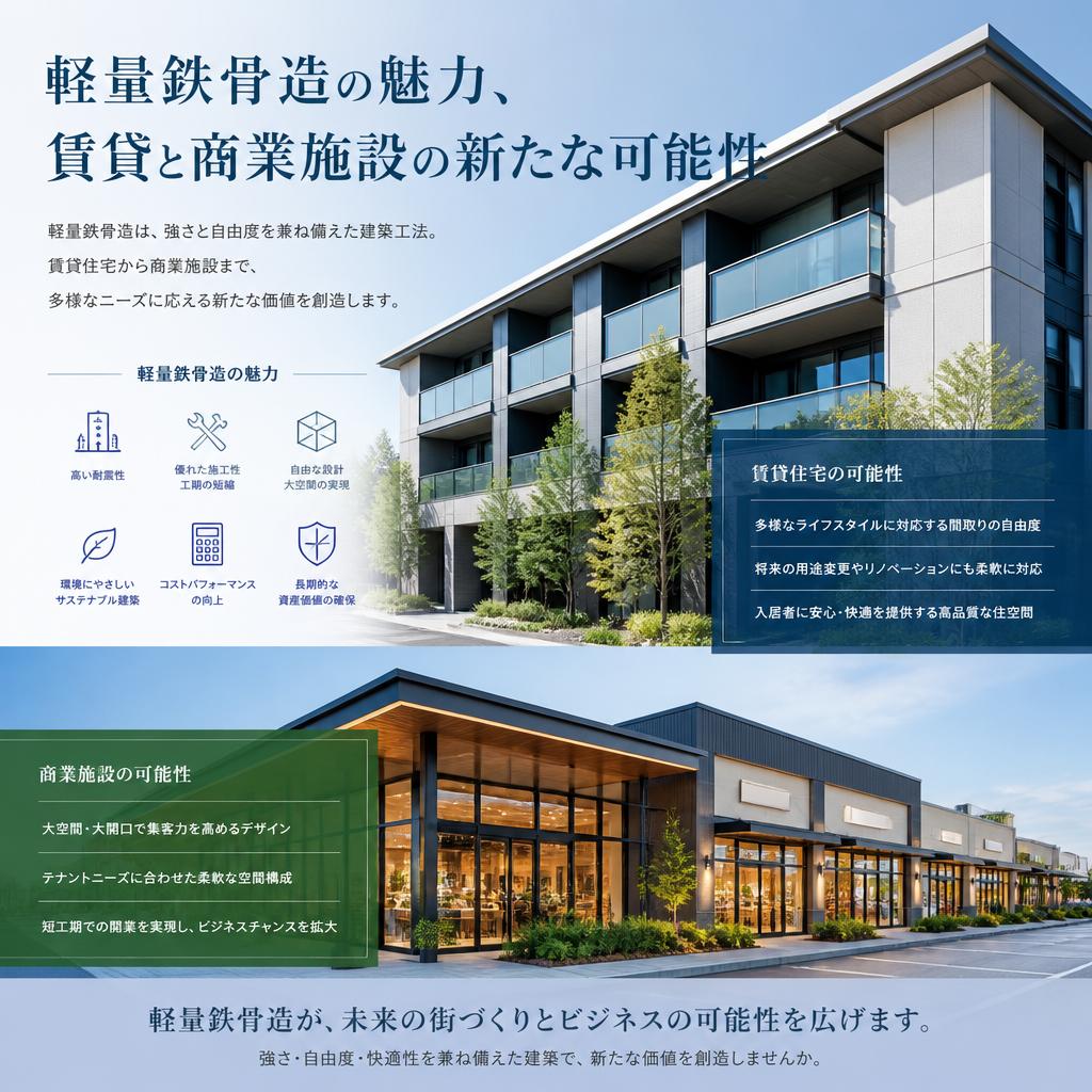 軽量鉄骨造の魅力、賃貸と商業施設の新たな可能性