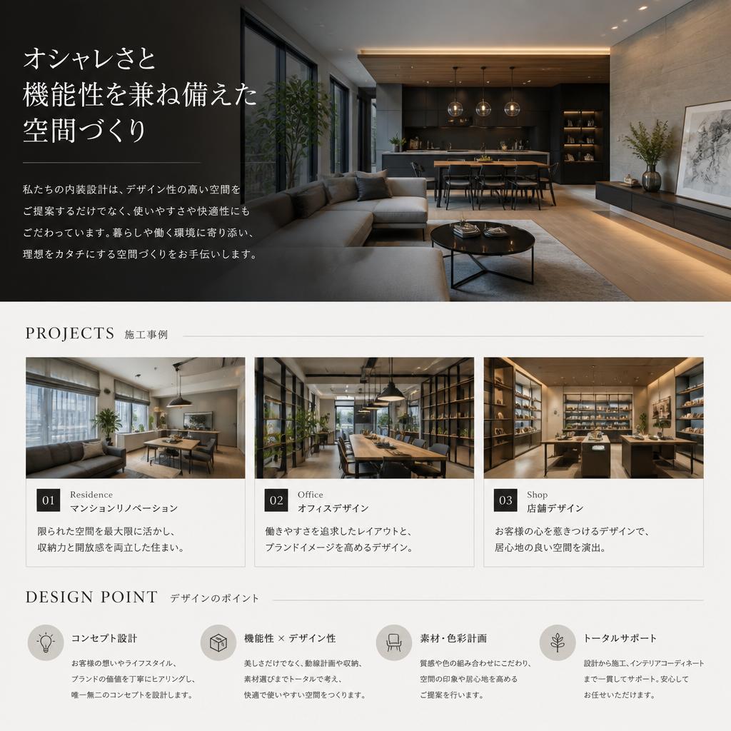 オシャレで機能的な内装設計