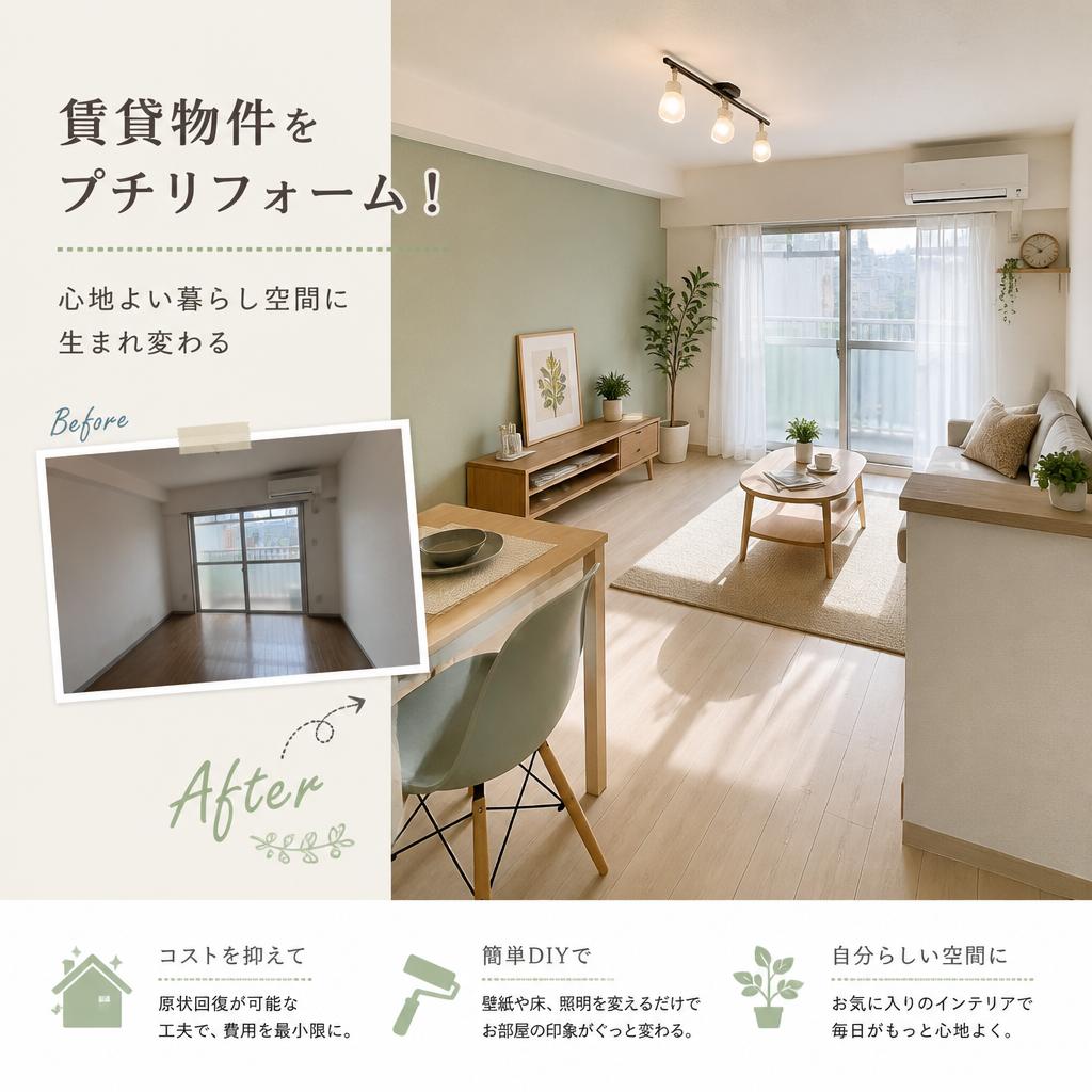 賃貸物件をプチリフォーム！心地よい暮らし空間に生まれ変わる