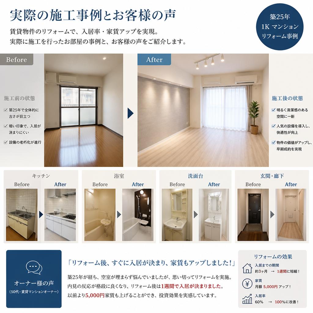 リフォームの実績とお客様の声