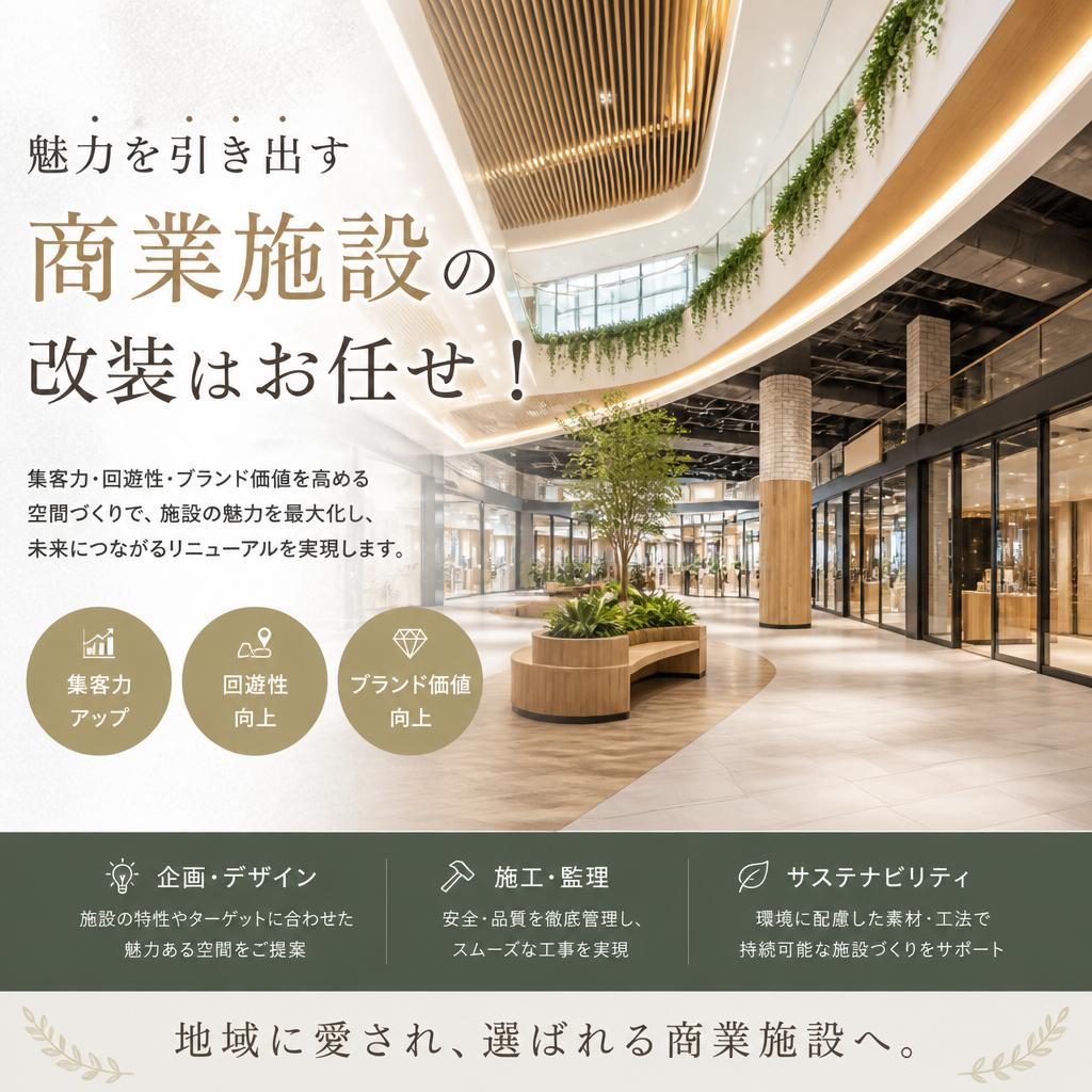 魅力を引き出す商業施設の改装はお任せ！