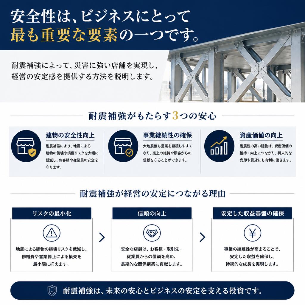 強靭な店舗づくりのための耐震補強