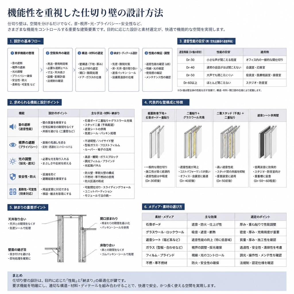 高機能な仕切り壁の設計ポイント