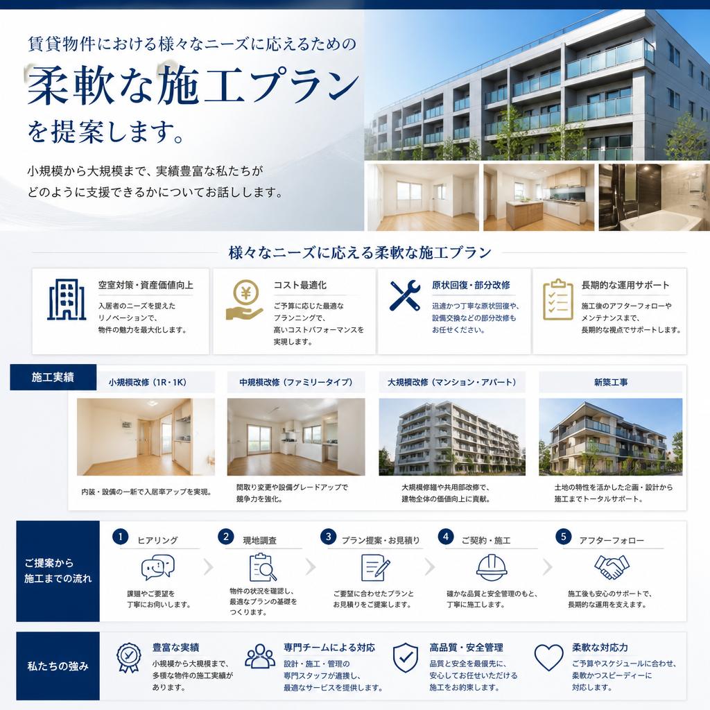 お客様のニーズに応じた柔軟な対応