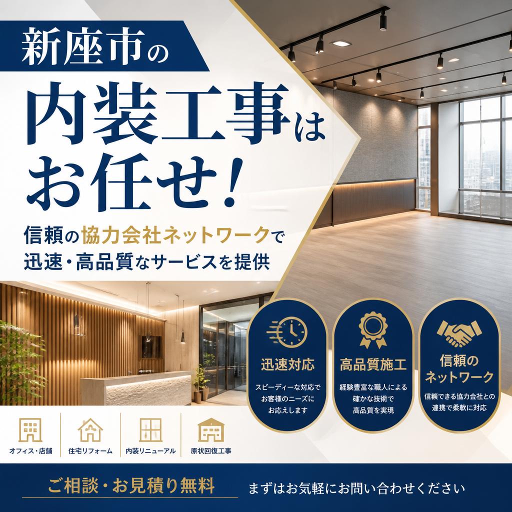 新座市の内装工事はお任せ！信頼の協力会社ネットワークで迅速・高品質なサービスを提供