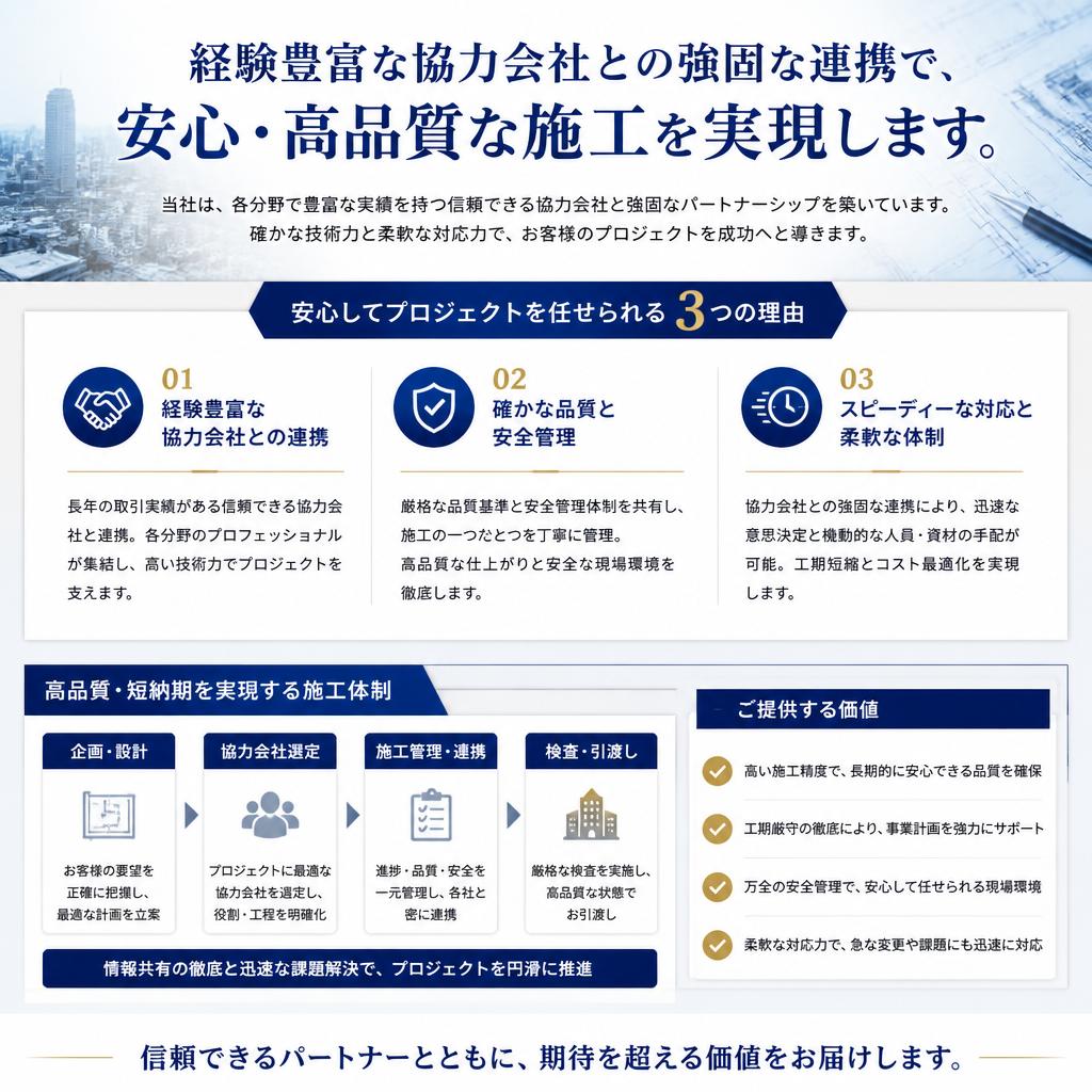 信頼の協力会社との連携