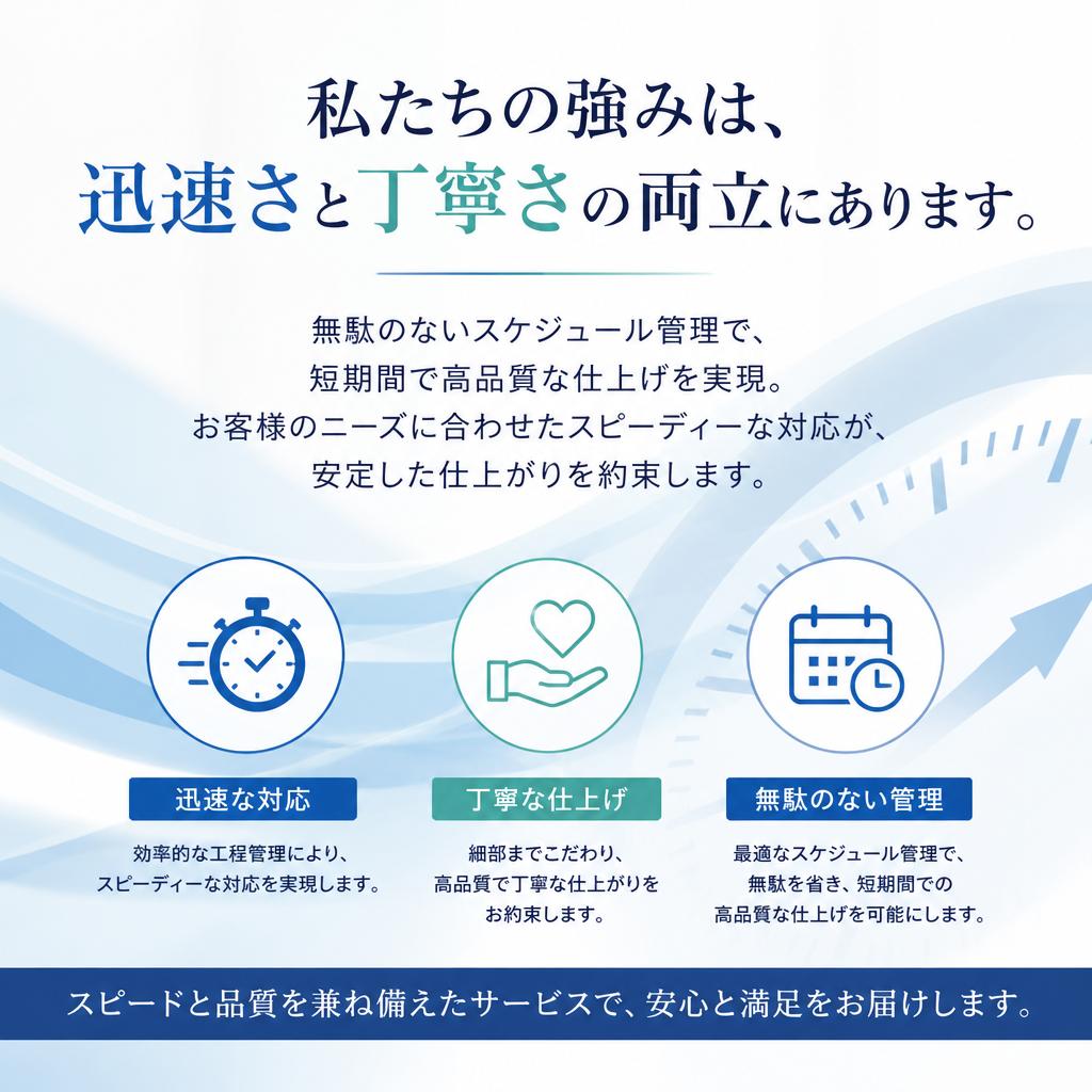 迅速丁寧な仕上げ工事のこだわり