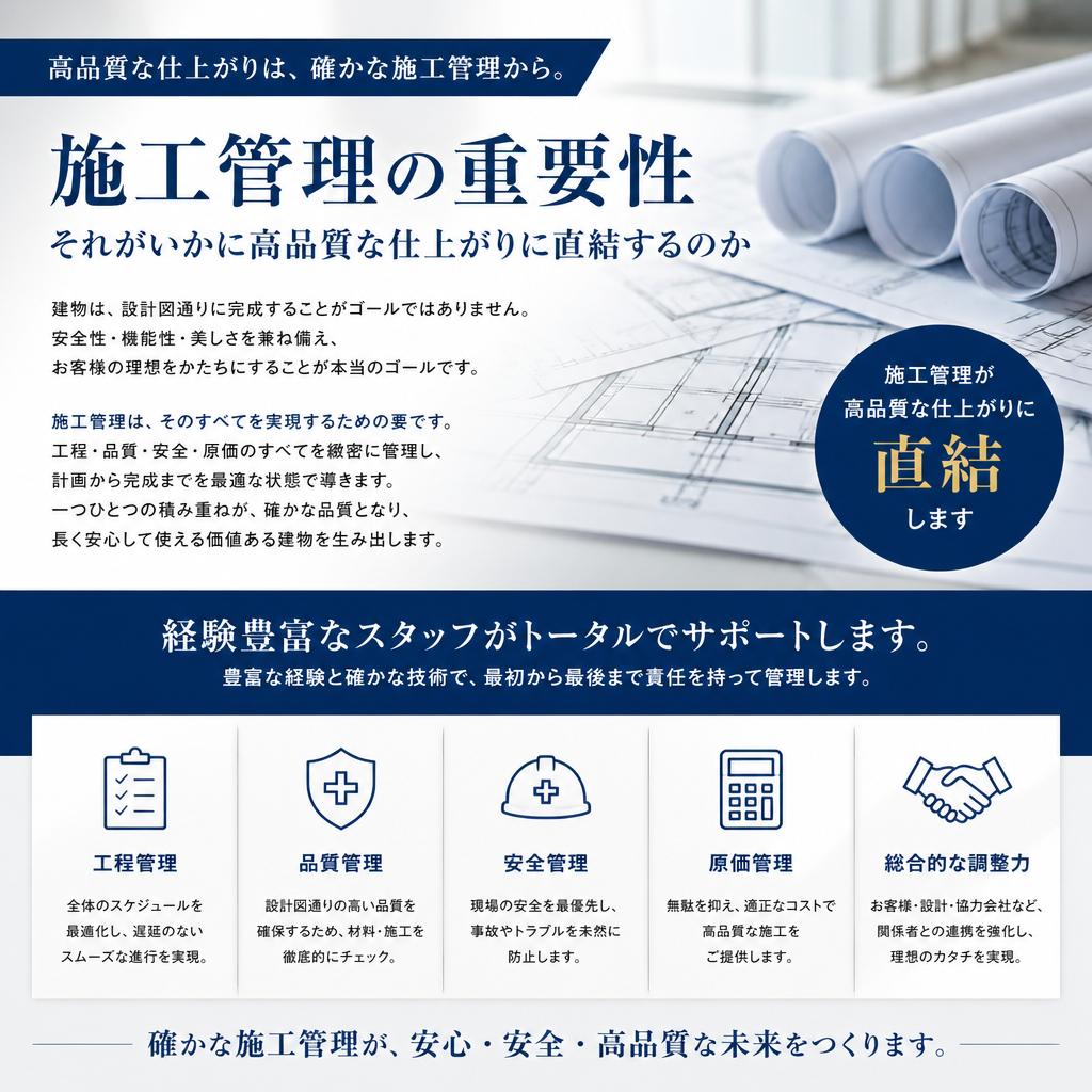 高品質な施工管理がもたらす安心