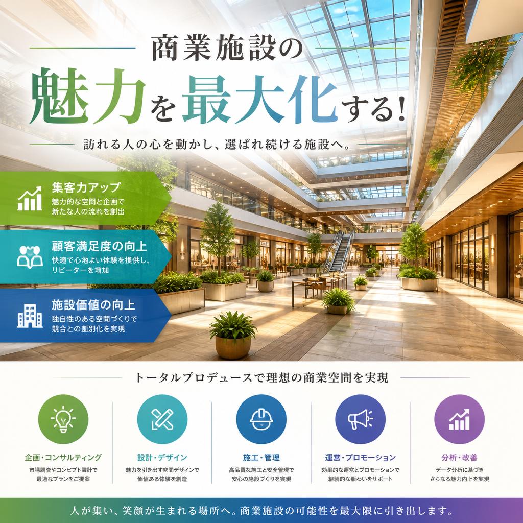 商業施設の魅力を最大化する!