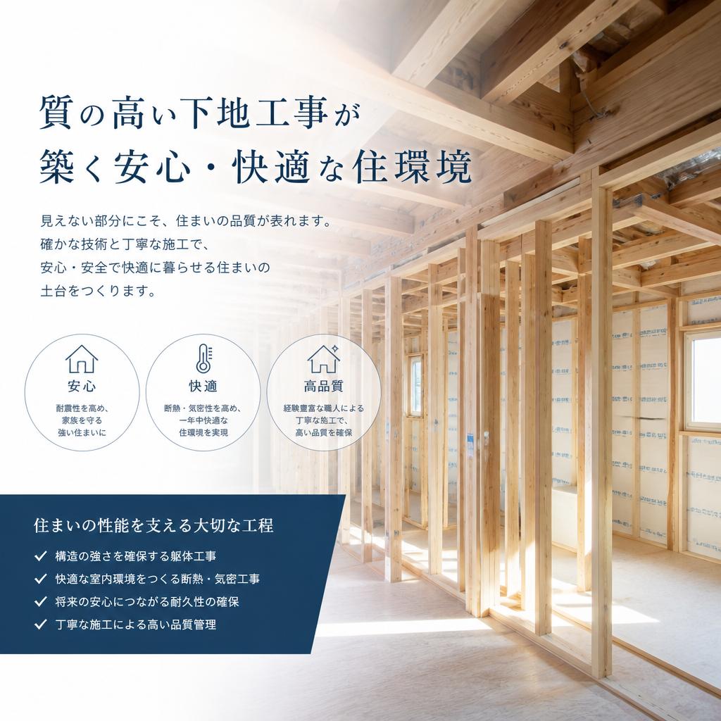 質の高い下地工事が築く安心・快適な住環境