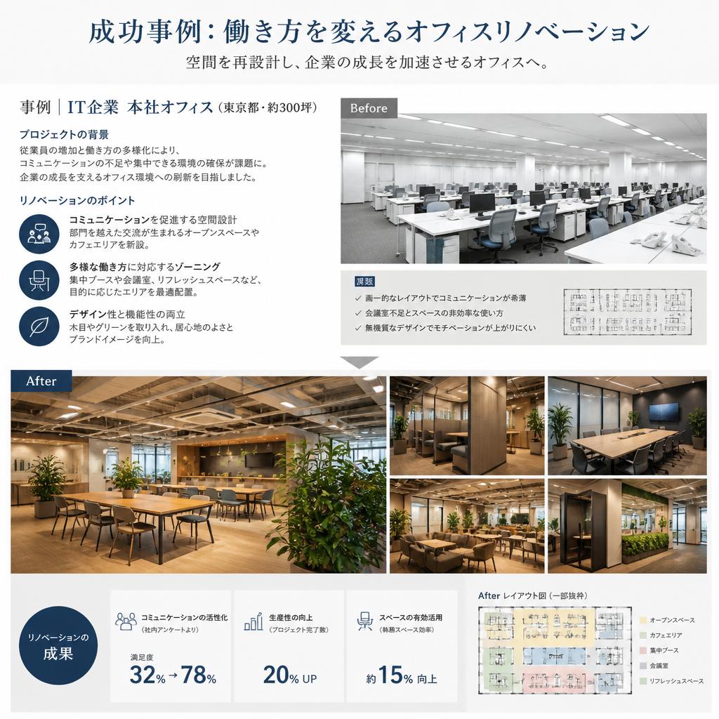 成功事例紹介：変革されたオフィス空間
