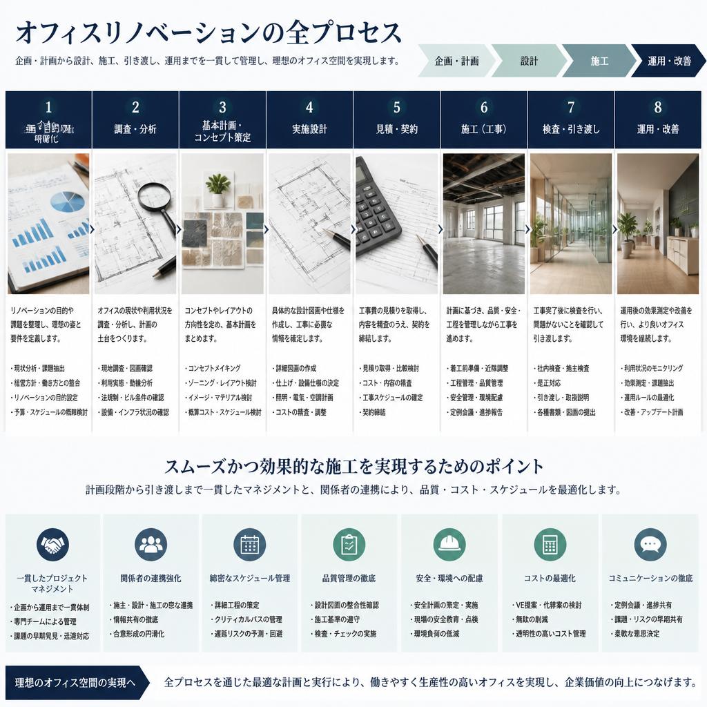施工の流れ:スムーズなリフォームを実現