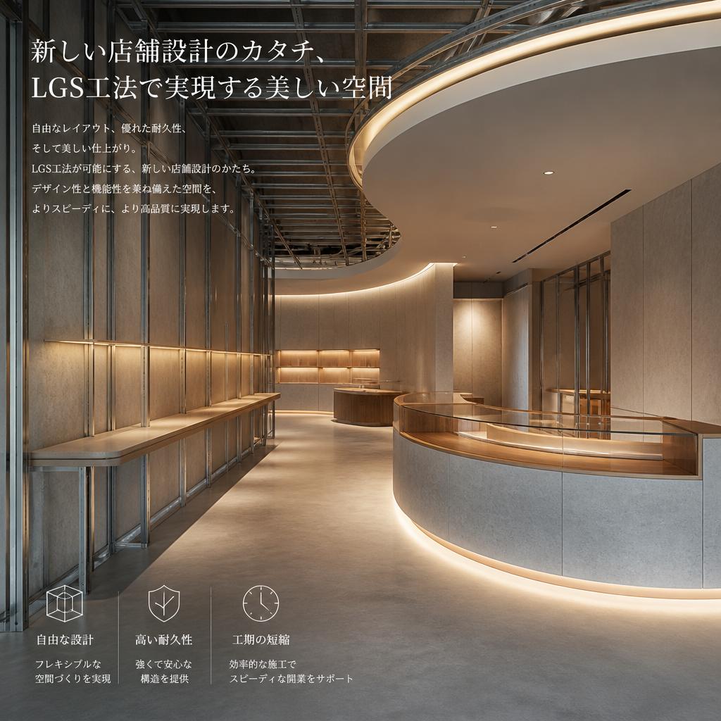 新しい店舗設計のカタチ、LGS工法で実現する美しい空間