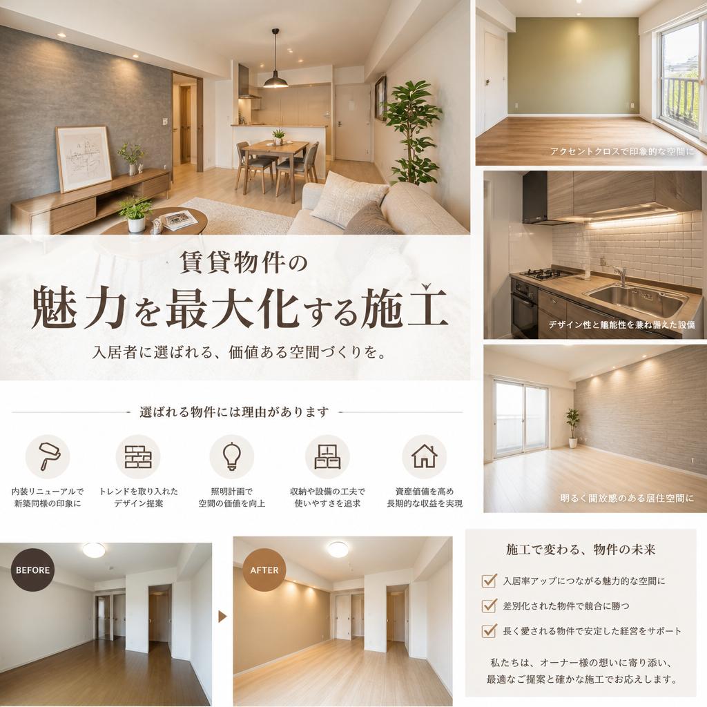 賃貸物件の魅力を最大化する施工