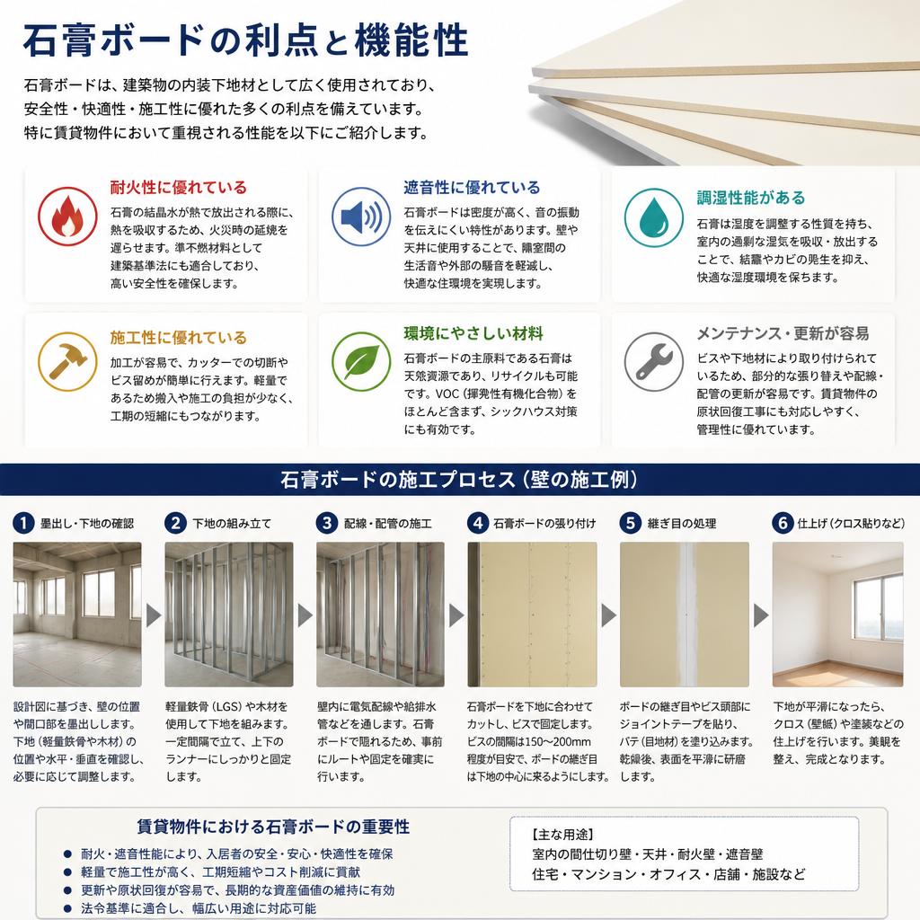 石膏ボードの優れた機能性