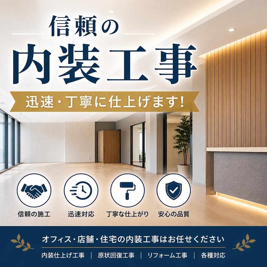 信頼の内装工事、迅速・丁寧に仕上げます!