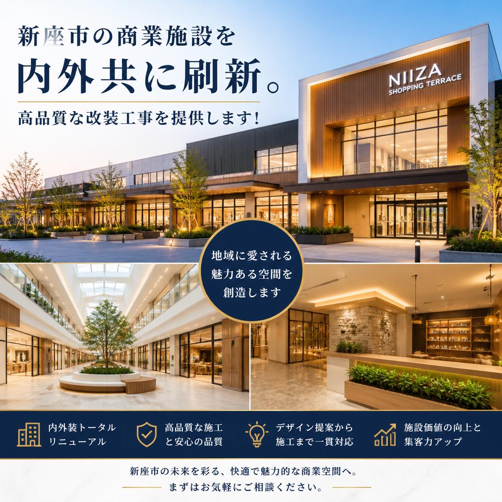 新座市の商業施設を内外共に刷新。高品質な改装工事を提供します！