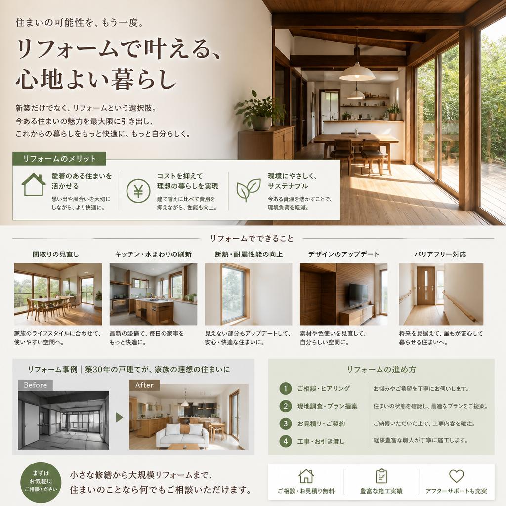 リフォームもお任せ！